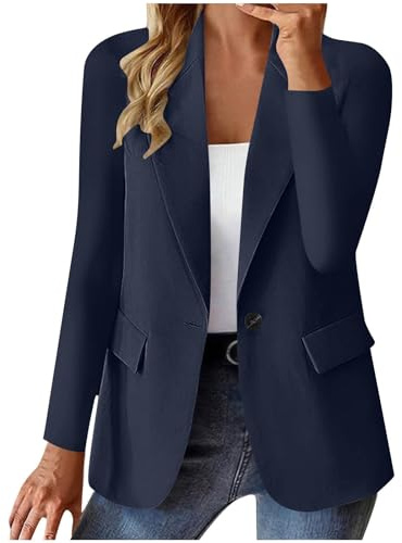 Richymfa Blazer Donna Elegante Curvy con Risvolto Blazer da Lavoro da Donna Casual con Bottoni Tailleur Giacca Business Slim Fit Giubbotto da Cerimonia Invernale Jacket Formale Classic Taglie Forti