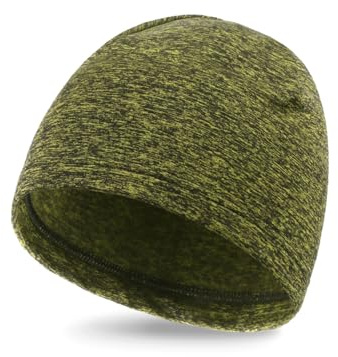 Zylioo XXL cykelmössa hatt för män kvinnor extra stor varm fleece skalle keps för stora huvuden vinter termisk hatt stretchig, Armégrönt, L