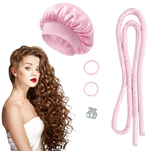 5 Stück Overnight Curls, Heatless Curls Band Dünn für Lange Haare, Hitzefreies Locken-Stirnband Hair, Locken Ohne Hitze Für Lange Haare DIY Satin Übernachtungs-Locken für Alle Haartypen