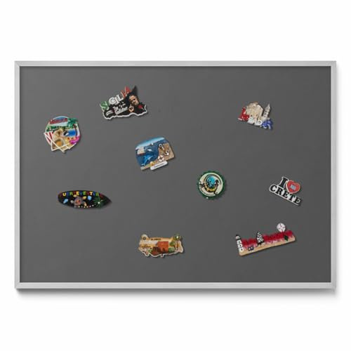 Tulup Magnettafel Pinnwand 100x70 cm Silber Kunststoffrahmen Metallplatte Modern Magnetisch Memoboard Wandtafel Organisationstafel Notizwand für Büro Schule Küche Zuhause
