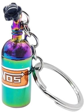 YCHUCH Unique Cool Nitrous Bottle Shape Keychain Simulation Keyring Aluminum Alloy For Motor Enthusiasts Fashion Individuals Car Show Keychain Gift