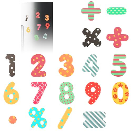 90 Pcs Magnetic Numbers and Math Symbols Educational Learning Toys Fridge Magnets Soft Magnets for Whiteboard Refrigerator
