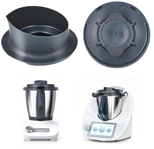 Gobelet doseur pour Thermomix TM5 TM6 - 10 x 10 x 5 cm - Couvercle de verre doseur - Compatible avec Thermomix Vorwerk - Compatible avec Thermomix TM5 TM6 - Gris