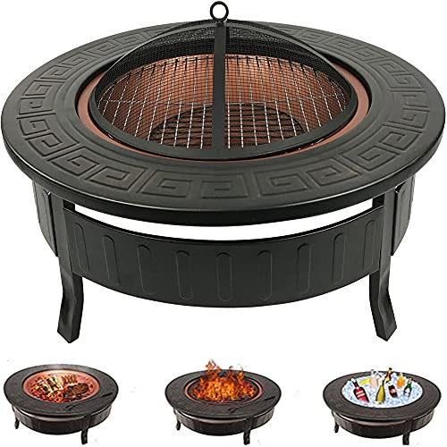 RayGar - Calentador de Barbacoa 3 en 1 para Hoguera de Metal para Exteriores con Cubierta Protectora FP34-Nuevo, Cobre
