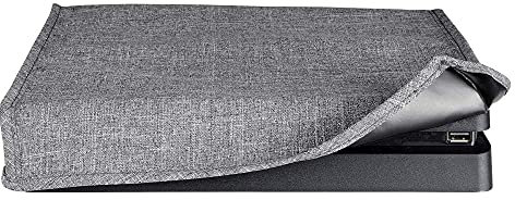 eXtremeRate Prueba de Polvo para ps4 Consola Funda Cubierta Protectora Horizontal Diseño de Doble Capa Forro Corte Preciso Fácil de Acceso los Cables Guardapolvo para ps4 Slim Consola(Gris)
