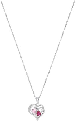 Amor Kette mit Anhänger 925 Sterling Silber Damen Halsschmuck, mit Zirkonia synth., 42 cm, Silber, Herz, Kommt in Schmuck Geschenk Box, 2016029