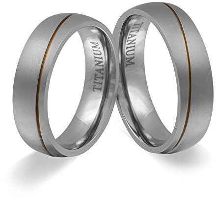 Juwelier Schönschmied Titanringe Partnerringe Eheringe - inkl. WUNSCHGRAVUR - Titan 60-54 T4HH - mit AMAZON KONFIGURATOR direkt online gestalten !