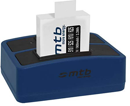 Ersatz-Akku + Dual-Ladegerät (USB) für Rollei Actioncam AC 372, 510, 525, 610, 625 - inkl. Micro-USB-Kabel