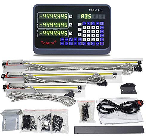 3 Achsen Digitalanzeige-kit ToAuTo Digital Anzeige mit 3 Axis Linear Maßstab für Mühle, Bohrmaschine, EDM (300 mm + 550 mm + 750 mm)