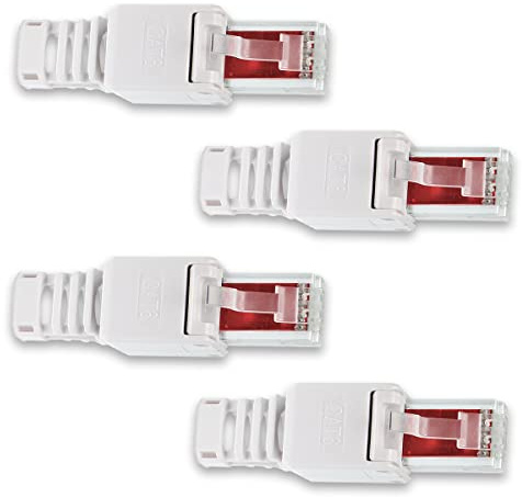 NAmobile 4X Netzwerkstecker Netzwerk Stecker werkzeuglos Cat7 Cat6 Cat5 LAN Kabel RJ45 ohne Werkzeug werkzeugfrei Verlegekabel Patchkabel Netzwerkkabel Crimpstecker
