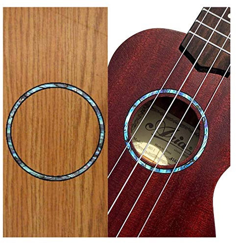 Inlay Sticker für Tenor Ukulelen - Schallloch Rosette/Purfling - Abalone Blau