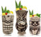 Tiki Tassen-Set – große Keramik-Tiki-Becher, Cocktailbecher für Mai Tai, Punch, Pina Colada und tropische Bargetränke (Tikiset)
