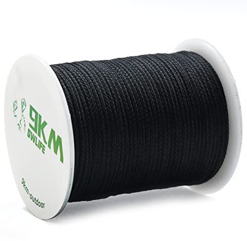 9KM DWLIFE Schwarze, geflochtene Kevlar-Schnur, 22.7 kg ~ 816.5 kg, Angelhilfe, hohe Festigkeit, Zugfestigkeit, hitzebeständig, für Paracord-Schnur, ultraleicht, Drachenfliegen, Outdoor-Aktivitäten