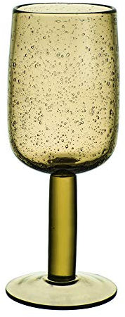 Table Passion - Verre à pied Perla Bullé 28 cl ambre (lot de 6)