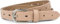 styleBREAKER Damen Leder Gürtel Unifarben mit Azteken Zacken Prägung und geprägtem Dorn, kürzbar 03010110, Größe:100cm, Farbe:Beige