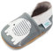Dotty Fish Krabbelschuhe aus Leder – rutschfeste, weiche Sohle, Barfußgefühl, Lauflernschuhe & Babyschuhe für Jungen und Mädchen. Grauer Elefant. 2-3 Jahre (25 EU)