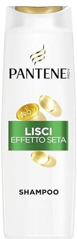 Pantene Pro-V Lisci Effetto Seta Shampoo 400ml per Capelli Crespi e Opachi. Deterge Delicatamente e Protegge i Legami del Capello. Senza Siliconi, Olio Minerale, Coloranti. Con Active Nutri-Plex