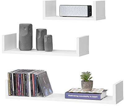 [en.casa] 3er Set Schweberegal Vennesia Wandregal 3-teilig Hängeregal Ablage Wandboard Weiß Matt