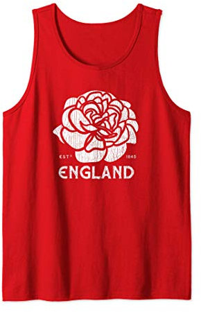 Rugby English Top White / Red Rose Flag of England Tank Top