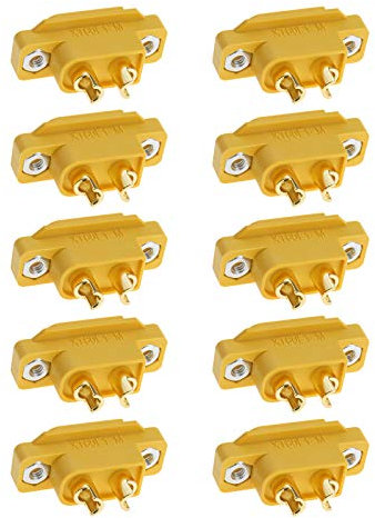 Be In Your Mind 10 Teiliger XT60E M Stecker XT60 Stecker Oberflächenmontiert mit Rutschfestem Mutterloch Design für RC-Modelle