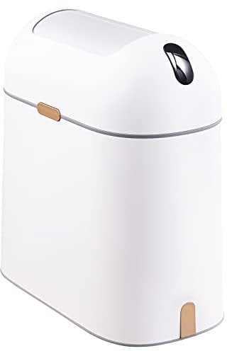 ELPHECO 9.5 Liters Motion Sensor Bathroom Bin, 2.5 Gallon Waterproof Trash Can with Butterfly lid, Bathroom Waste Basket Garbage Bin for Bedroom Kitchen and Office use (Golden)