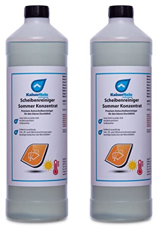 KaiserRein Scheibenreiniger Sommer Konzentrat 2x1 L Wischwasser Scheibe Konzentrat Scheibenwischwasser Auto Kfz LKW Bus