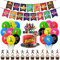 Kindergeburtstag Deko, Luftballons Geburtstag, 32 Pièces Ballon Set Geburtstag, Partydekorationen mit Happy Birthday Banner, Party Deko Set