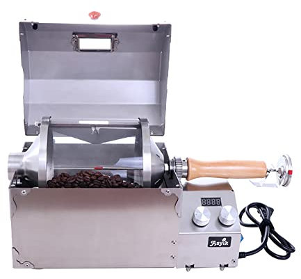 Jieotwice Tostador de Café, Tostador Eléctrico de Frutos Secos, Tostador de Café, Tambor de Vidrio de Cuarzo Resistente Al Calor Y a Altas Temperaturas