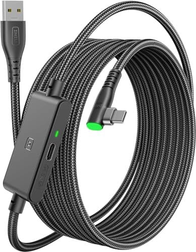 INIU Link Kabel mit Ladeanschluss 5m, Kompatibel mit Oculus Meta Quest 3s, Quest 3 2 1 Quest Pro und Pico 4, PC Steam VR Zubehör, High Speed 2.5Gbs USB C Datenkabel PC zu PC für VR Headset Accessories