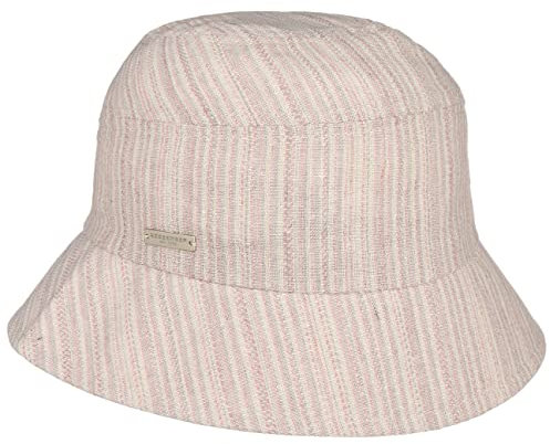 Seeberger Fine Stripes Stoffhut Baumwollhut Sommerhut Sonnenhut Damenhut Gartenhut (One Size - rosa)