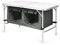 SPOTRAVEL Foldable Camping Table with Storage Organizer, Portable Height Adjustable Picnic Table, Lightweight Camping Cupboard Kitchen for Beach, Backyard, BBQ & Party (Gray)