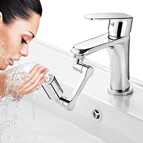 Fyihoxi Rubinetto Rotante 1080° Prolunga Rubinetto Bagno Aeratore per Rubinetto Prolunga Rubinetto Cucina Aeratore Rubinetto Filtro Rubinetto Antispruzzo per Lavello Cucina Bagno Risparmio Idrico