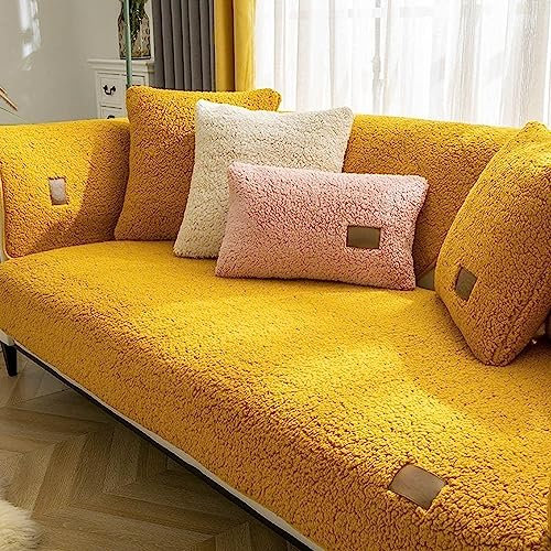 Sofabezug Samt 1 2 3 4 Sitzer, Weicher Couchbezug L Form, Anti-rutsch Sofaüberwurf, Cuddly Sofahusse Sofa überzug Ecksofa, Sofaschoner für Hunde