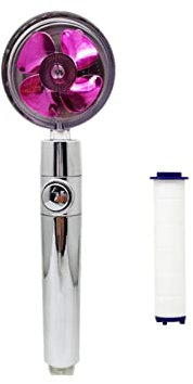 APBEAM Handheld 360 Propeller Turbo Fan Duschkopf, Hydro Jet Tornado Duschköpfe mit Turbolader, Hochdruck Vortex Duschkopf, mit 1 Filter und einstellbarem Wasserdruck – Lila