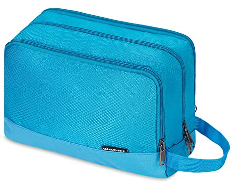 WANDF Kulturbeutel Herren Rucksack Damen Kosmetiktasche Waschtasche für Männer & Frauen in Premium Qualität (A-Pures Himmelblau)