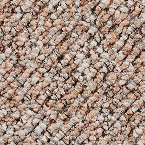 Auslegware Teppichboden Meterware in 400 cm und 500 cm Breite ideal für Wohnzimmer und Schlafzimmer mit grober Schlingen Struktur in Beige Creme (4 m x 2 m)