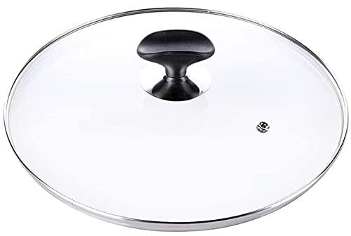 Couvercle de Casserole en Verre Transparent de Remplacement, Couvercle de Casserole en Verre trempé Couvercle de poêle à Vapeur Couvercle Anti-débordement (22 cm)