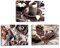 Piy Painting Kunstdrücke auf Leinwand Kaffee und Kaffeebohnen Leinwandbild modern Wandbilder set Wanddekoration Design Leinwand Bilder mit Innenrahmen für Küche, Restaurant, Café und Büro 3X 40x30cm