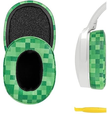 Geekria QuickFit Replacement Ear Pads Compatible with Skullcandy Crusher Wireless/EVO/ANC, Hesh 3/EVO/ANC, Venue ANC Headphones, Ear Cushions (MC Grass)