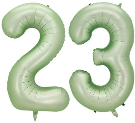 Guoguonb 40 Zoll Zahl 23. Geburtstag Deko Riesen Aufblasbar Helium Folienballon Nummer 23 Luftballons Personalisiertes Design Ballon für Gedenktag Geburtstag Dekoration (Wassermelone Grün)