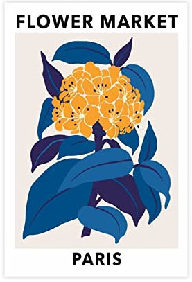 Blumenmarkt Paris Vintage Reise Kunst Poster 1 Leinwand Poster Schlafzimmer Dekor Sport Landschaft Büro Zimmer Dekor Geschenk ungerahmt 30 x 45 cm