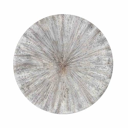 PTMD Wandpaneel, rund, 90 x 2 x 90 cm, Holz, Weiß