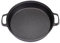 Warmiehomy Cast Iron Griddle Pan,35cm Pre-Seasoned Non-Stick Grill Pan,Round BBQ Skillet with 2 Handles for Gas Induction Hob,Flat Surface