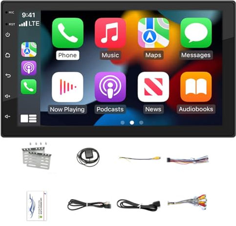 PolarLander Compatibile con Apple Carplay e Android Auto Wireless e Cablati, Autoradio Double DIN, Ricevitori Radio Android 11 da 7 Pollici con FM/RDS, Bluetooth, Mirror Link, GPS/WiFi/USB