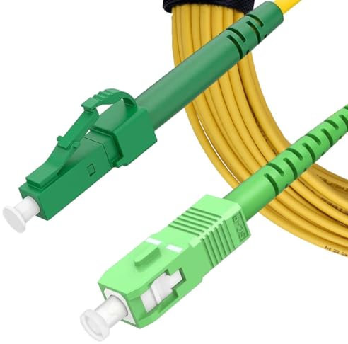 Elfcam® - 20m SC/APC zu LC/APC Glasfaserkabel Singlemode Simplex, OS2 9/125μm LSZH Optischer Kabel Gelb (20M)