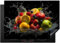 KitchenYeah© Coperchio Piano Cottura 75x52 cm Cucina Copri Fornelli Tappetino Induzione Antiscivolo Piastra Protezione Frutta - Mela - Arancia - Rosso - Acqua