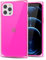 Svanove pour iPhone 12 Pro Max Coque Carrée Transparente, Transparent Rectangulaire Carré Coque de Téléphone Protecteur d’Appareil Photo, Transparent Mince Silicone Antichoc Coque Souple, Rose Vif