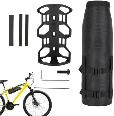 Gabbia per bici con forcella anteriore, borsa per bici impermeabile | Borse per forcella anteriore per bicicletta con borsa laterale da ciclismo,Staffa di montaggio, borse per bicicletta, multifunzion