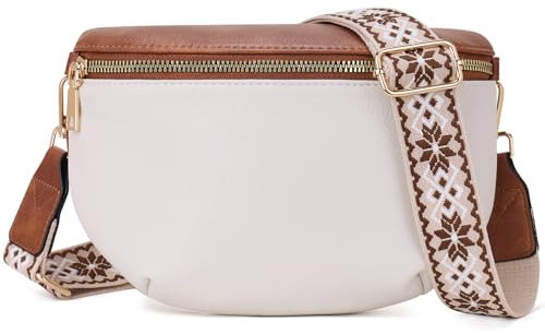Roulens Kleine Damen Umhängetaschen,Elegant Bauchtasche Damen,Umhängetasche aus Veganes Leder,Crossbody Bag Damen,RFID Blockierung Kartenschlitz Brusttasche mit Verstellbar Abnehmbar Breiter Gurt