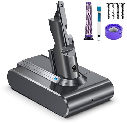 ButurePre Batteria Dyson V7, Batteria per Dyson V7 SV11 Absolute/Fluffy/Animal Aspirapolvere, 21.6V Batteria Dyson V7 avec con 1 Pre-filtro e 1 Post-filtro
